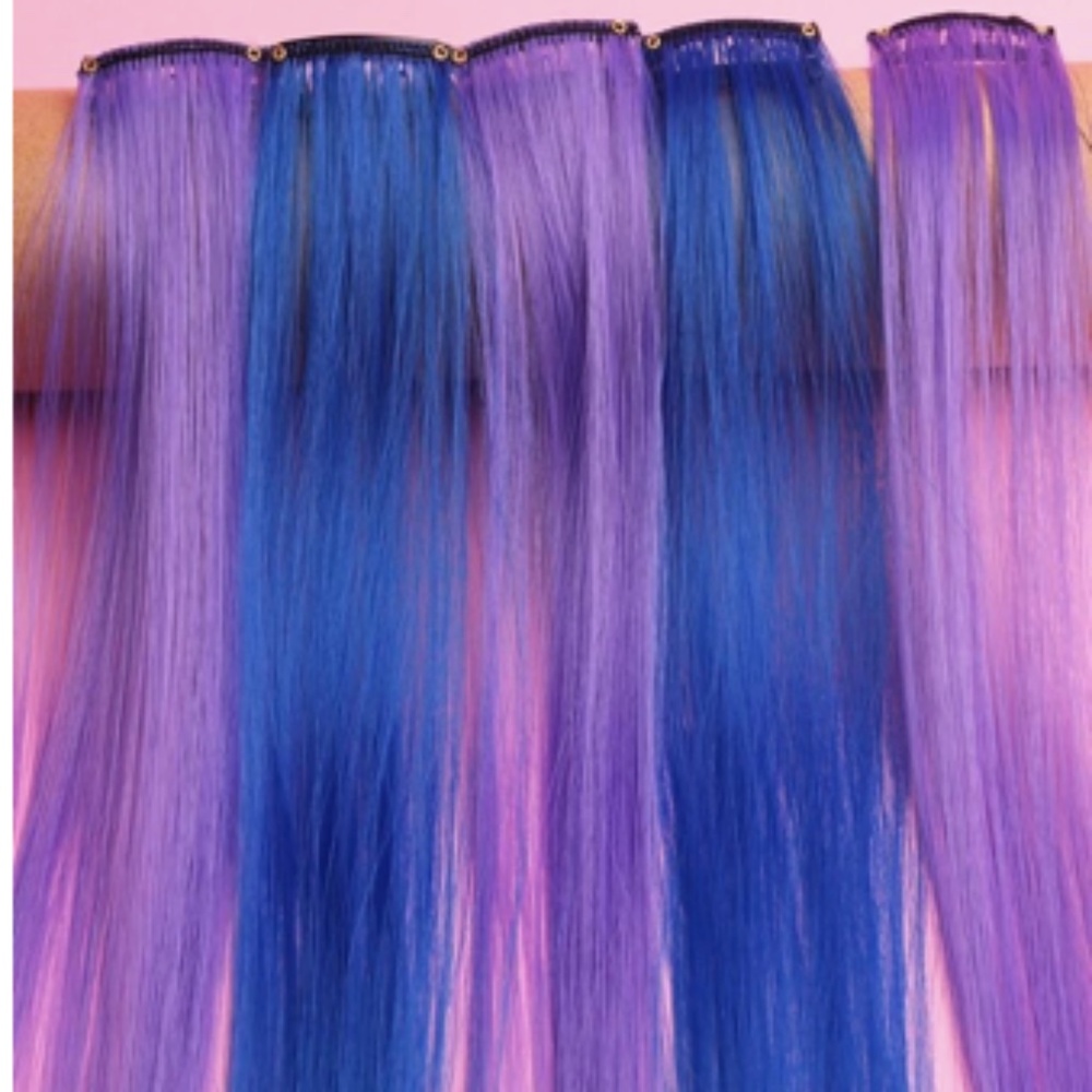 5 Piece Blue & Purple Extensions